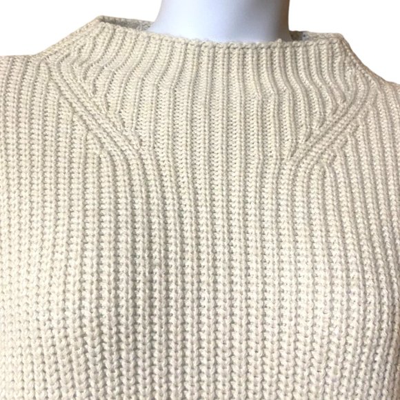 ZARA Creamy Tan Oversized Chunky Knit High Collared Sweater / Dress | XL - Picture 3 of 9